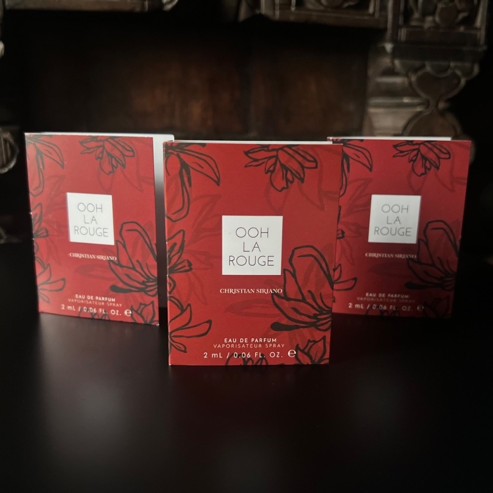 NEW CHRISTIAN SIRIANO OOH LA ROUGE 2ML/.06 FL OZ SAMPLE PERFUME~QTY 3